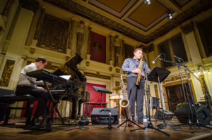 Jazz band plays at the international festival in Vienna.